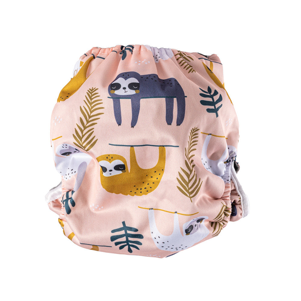 Little Genie Pocket Nappy Sleepy Sloth Resusable Bamboo Charcoal